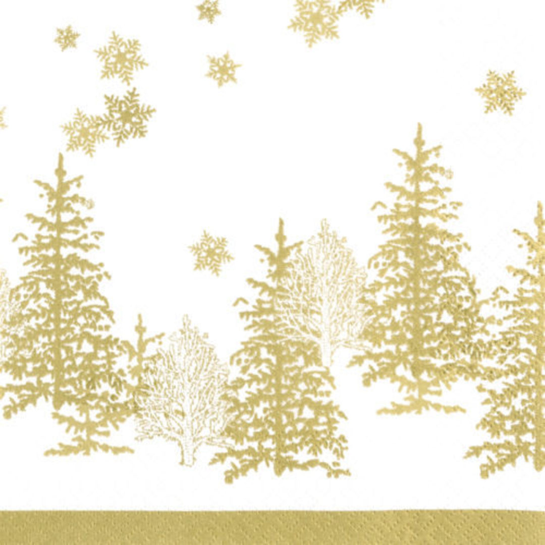 Paper Napkins 33cm, Gold Tree & Snowflakes *ETA NOV image 0